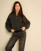 Zipped Sweater Faded Grey