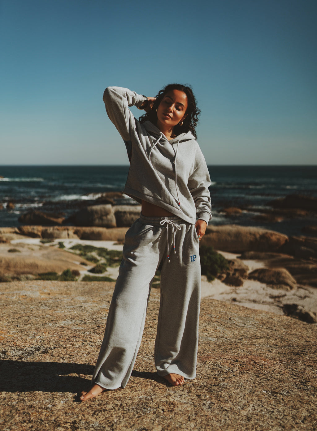 Sweatpants straight leg light grey melee