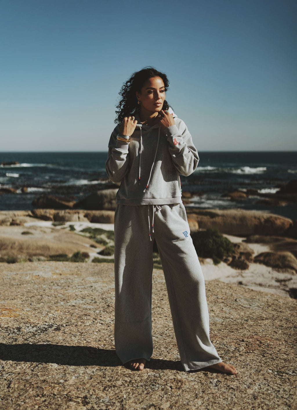 Sweatpants straight leg light grey melee