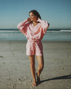 V-neck Sweater pink melee