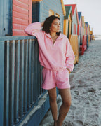 Zipped Sweater pink melee