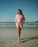 V-neck Sweater pink melee