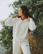 Sweatpants straight leg white melee