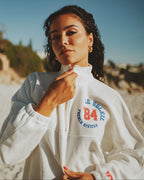 Zipped Sweater white melee with print 84