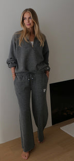 Sweatpants straight leg dark grey melee