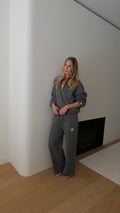 Sweatpants straight leg dark grey melee